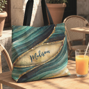 Stilvolle türkisfarbene Marmor-Kunst mit falschem Tasche