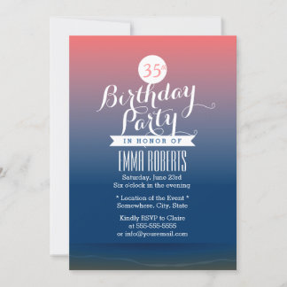 Stilvolle Twilight Beach Thema Geburtstagsparty Einladung