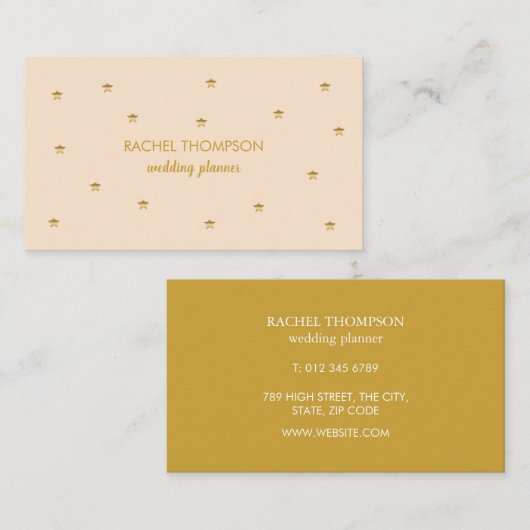 Stilvolle Twinkling Gold Stars Visitenkarte (Vorne/Hinten)
