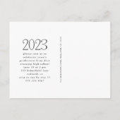 Stilvolle Type Foto Graduation Party Ankündigungspostkarte (Rückseite)