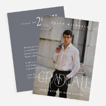 Stilvolle Type Foto Graduation Party Blue