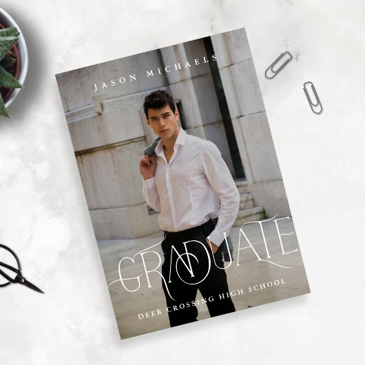 Stilvolle Type Foto Graduation Party Einladung