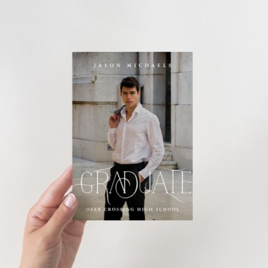 Stilvolle Type Foto Graduation Party Einladung