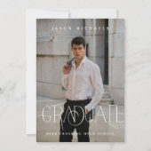 Stilvolle Type Foto Graduation Party Einladung (Vorderseite)