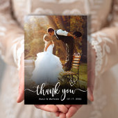 Stilvolle Typografie 2 Foto Wedding Dankeschön Kar Dankeskarte