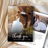 Stilvolle Typografie 2 Foto Wedding Dankeschön Kar Dankeskarte
