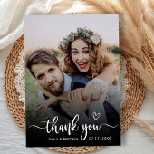 Stilvolle Typografie 2 Foto Wedding Dankeschön Kar Dankeskarte