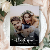 Stilvolle Typografie 2 Foto Wedding Dankeschön Kar Dankeskarte