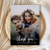 Stilvolle Typografie 2 Foto Wedding Dankeschön Kar Dankeskarte