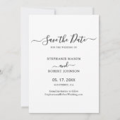 Stilvolle Typografie 3 Foto Collage Wedding Save The Date (Rückseite)