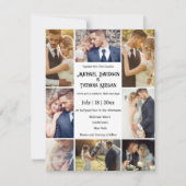 stilvolle Typografie 8 Fotos Collage Chic Hochzeit Einladung (Vorderseite)