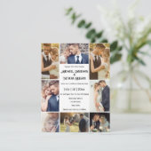 stilvolle Typografie 8 Fotos Collage Chic Hochzeit Einladung (Stehend Vorderseite)