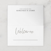 Stilvolle Typografie - Begrüßungsdatum Platzkarte (Außenseite Aufgefaltet)