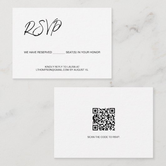 Stilvolle Typografie E-Mail UAWG Gold-Script QR-Co Begleitkarte (Vorne/Hinten)
