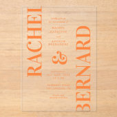 Stilvolle Typografie fett glänzend transparente Ho Acryleinladungen (Vorderseite)