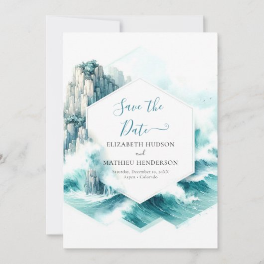 Stilvolle Typografie-Hochzeit Save The Date (Vorderseite)