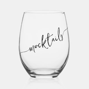 Stilvolle Typografie-Mocktails Weinglas Ohne Stiel