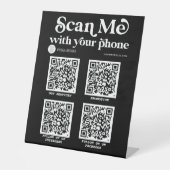 Stilvolle Typografie Modernes QR-Code-Geschäft Sockelschild (Vorderseite)