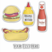 Stilvolle Typografie Niedliche Hamburger Niedlich Aufkleber (Vorderseite)