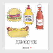 Stilvolle Typografie Niedliche Hamburger Niedlich Aufkleber (Blatt)