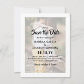 Stilvolle Typografie Overlay Elegant 2 Foto Hochze Save The Date (Vorderseite)