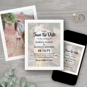 Stilvolle Typografie Overlay Elegant 2 Foto Hochze Save The Date