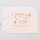 Stilvolle typografische Hochzeit verschieben Datum Einladung (Vorderseite)