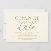 Stilvolle typografische Hochzeit verschieben Datum Einladung (Vorderseite)