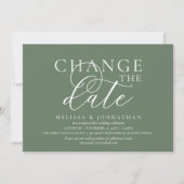 Stilvolle typografische Hochzeit verschieben Datum Einladung (Vorderseite)
