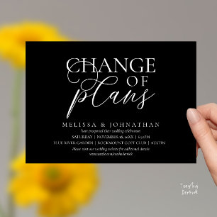 Stilvolle typografische Hochzeit verschieben Planä Einladung