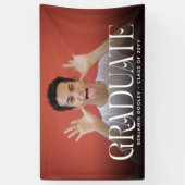 Stilvolle Typografy Overlay Foto Graduate Banner (Vertikal)