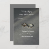 Stilvolle UAWG in Grau und Weiß für Hochzeiten RSVP Karte (Vorne/Hinten)