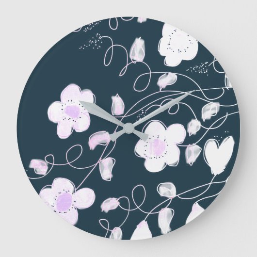 Stilvolle Uhr in Weiß und Blau (Vorderseite)