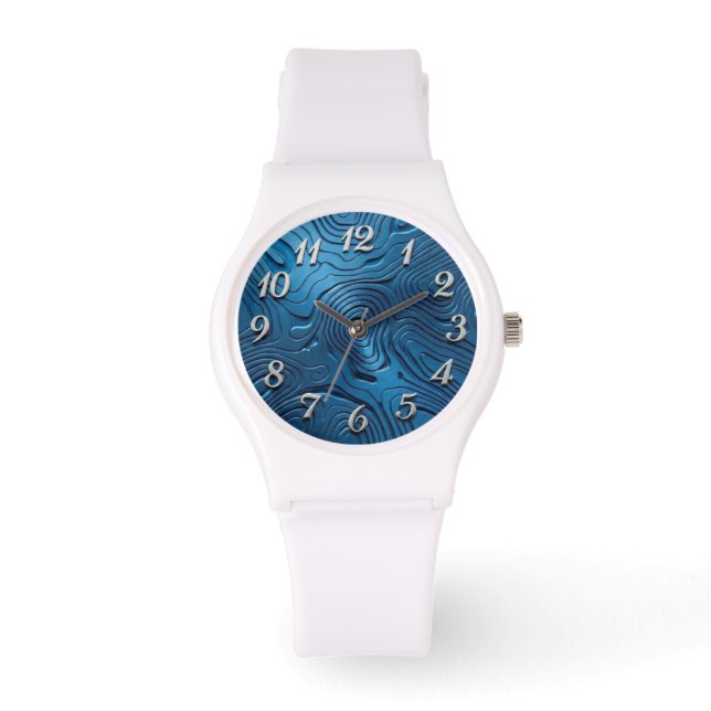 Stilvolle Uhr mit blauem Zifferblatt  (Vorderseite)