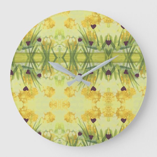 Stilvolle Uhr mit Lila Herzen (Vorderseite)