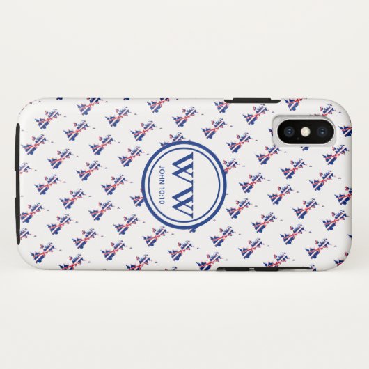 Stilvolle UK UNION JACK Monogram Abundant Life Case-Mate iPhone Hülle (Rückseite (Horizontal))