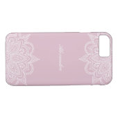 Stilvolle und elegante Rose Rosa & Weiß Mandala La Case-Mate iPhone Hülle (Rückseite (Horizontal))