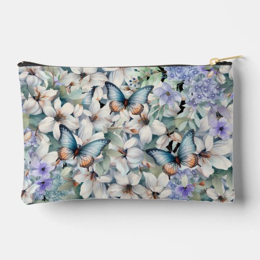 Stilvolle und elegante Schminktasche mit Blumen Zubehörtasche (Rückseite)