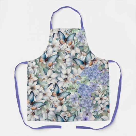 Stilvolle und elegante Schürze mit Blumen und Schm (Vorderseite)