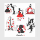 Stilvolle und elegante Silhouetten Aufkleber (Blatt)