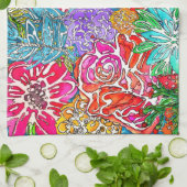 Stilvolle und farbenfrohe Blume Blumenkohl Küchent Geschirrtuch (Gefaltet)