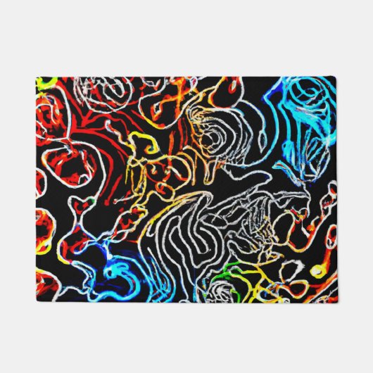 Stilvolle und farbenfrohe Neonmuster Form Fußmatte (Vorderseite)