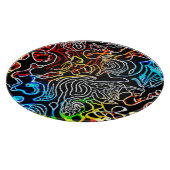 Stilvolle und farbenfrohe Neonmuster Form Schneidebrett (Ecke)