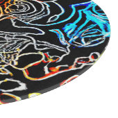 Stilvolle und farbenfrohe Neonmuster Form Schneidebrett (Ecke)