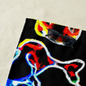 Stilvolle und farbenfrohe Neonmuster Form Strandtuch (Beispiel)