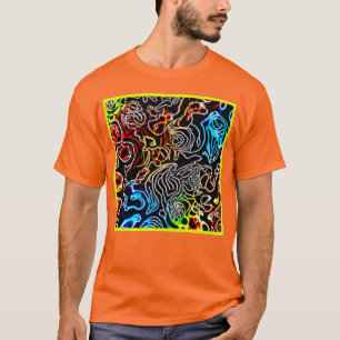 Stilvolle und farbenfrohe Neonmuster Form T-Shirt