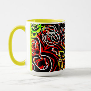 Stilvolle und farbenfrohe Neonmuster Form Tasse