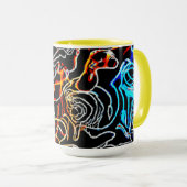 Stilvolle und farbenfrohe Neonmuster Form Tasse (VorderseiteRechts)