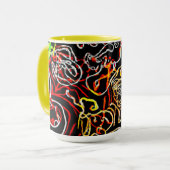 Stilvolle und farbenfrohe Neonmuster Form Tasse (Vorderseite Links)