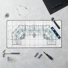 Stilvolle und funktionelle Blueprint-Schreibtischm Schreibtischunterlage
